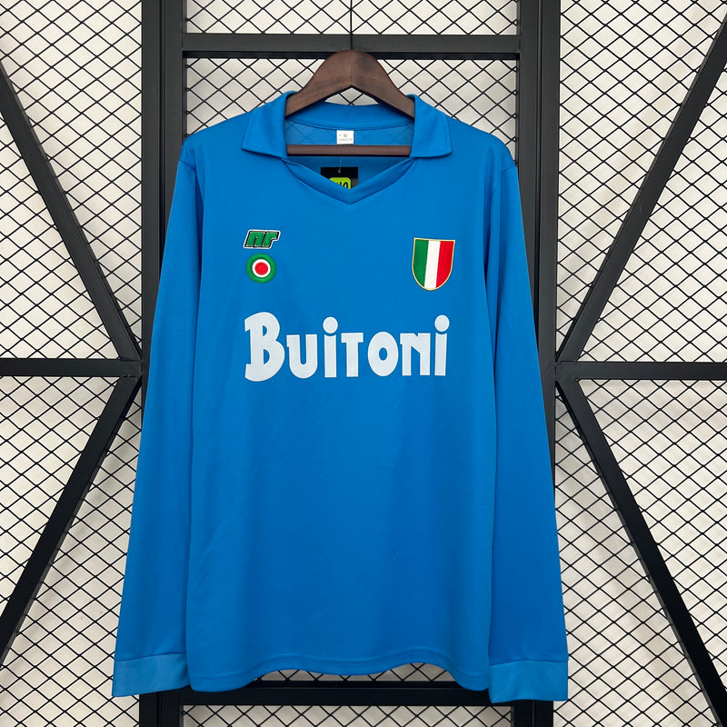 Camisa Napoli Retrô 1987/88 Manga Longa