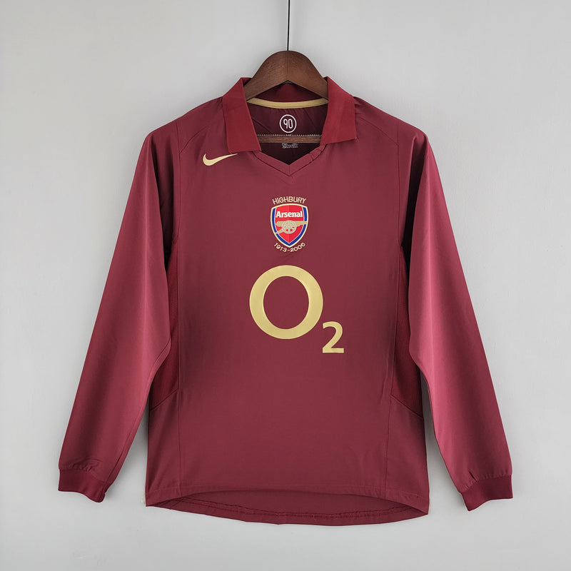 Camisa Arsenal Retrô 2005/06 Manga Longa